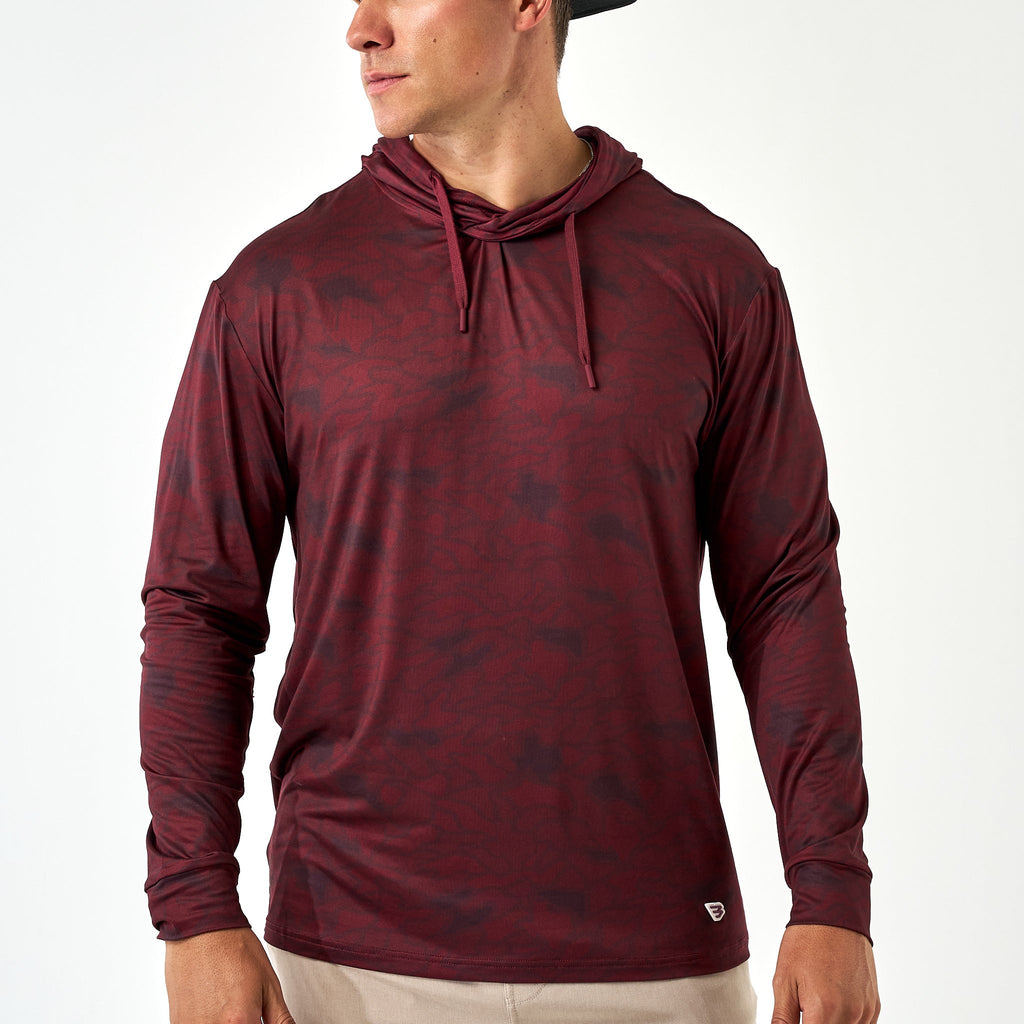 Performance Hoodie - Maroon Texas Camo