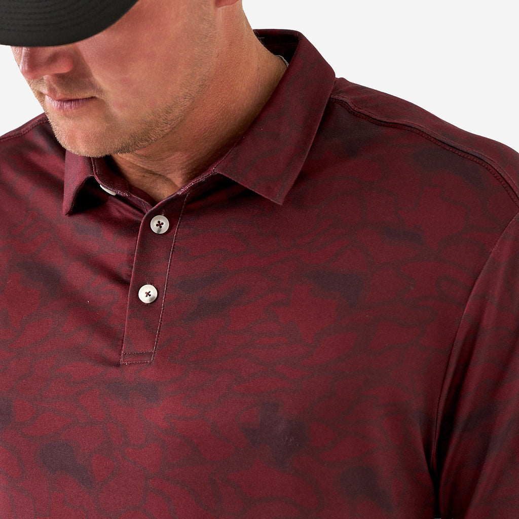 Performance Polo - Maroon Texas Camo
