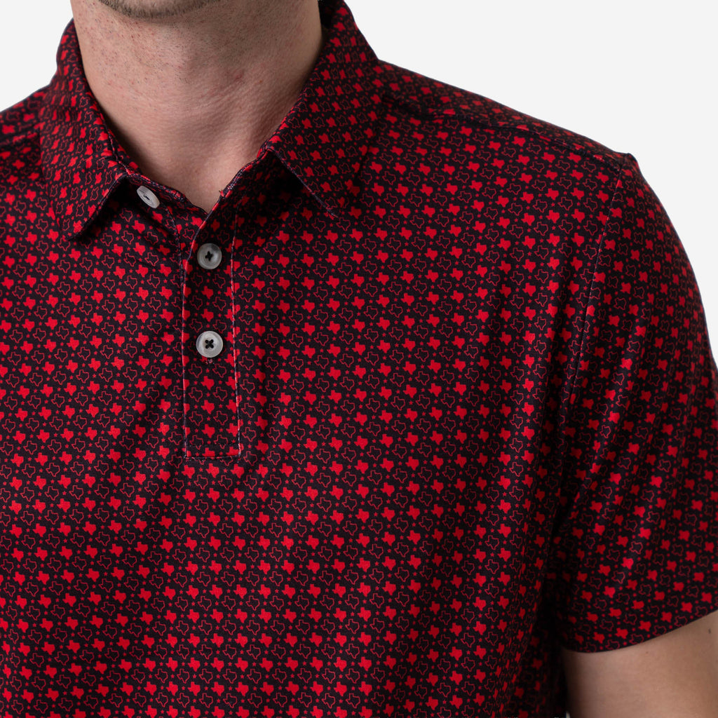 Performance Polo - Texas - Black & Red