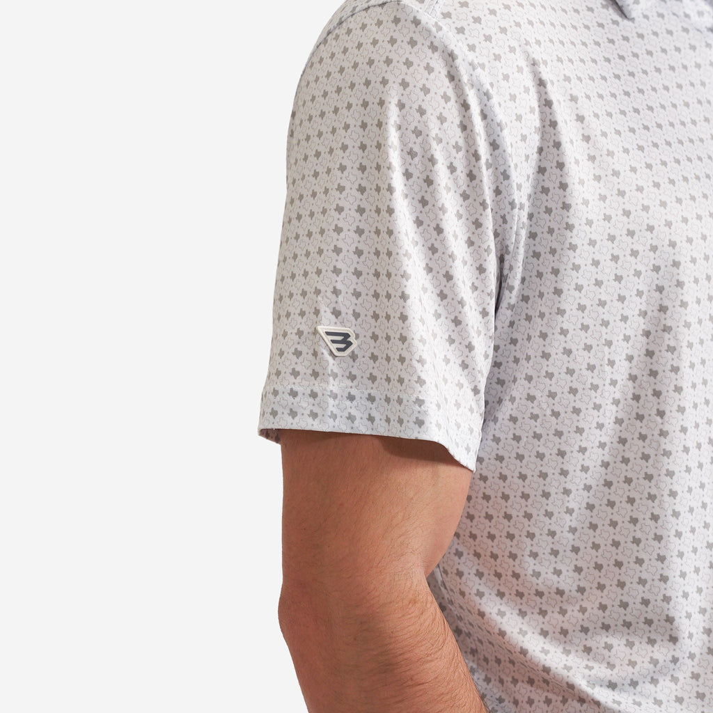 Performance Polo - Texas Grey and White