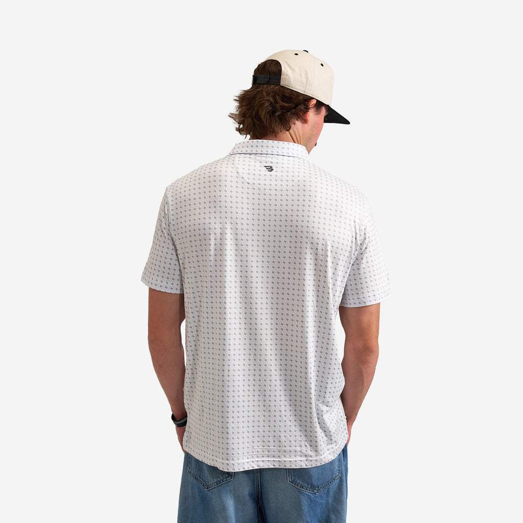 Performance Polo - Texas Grey and White