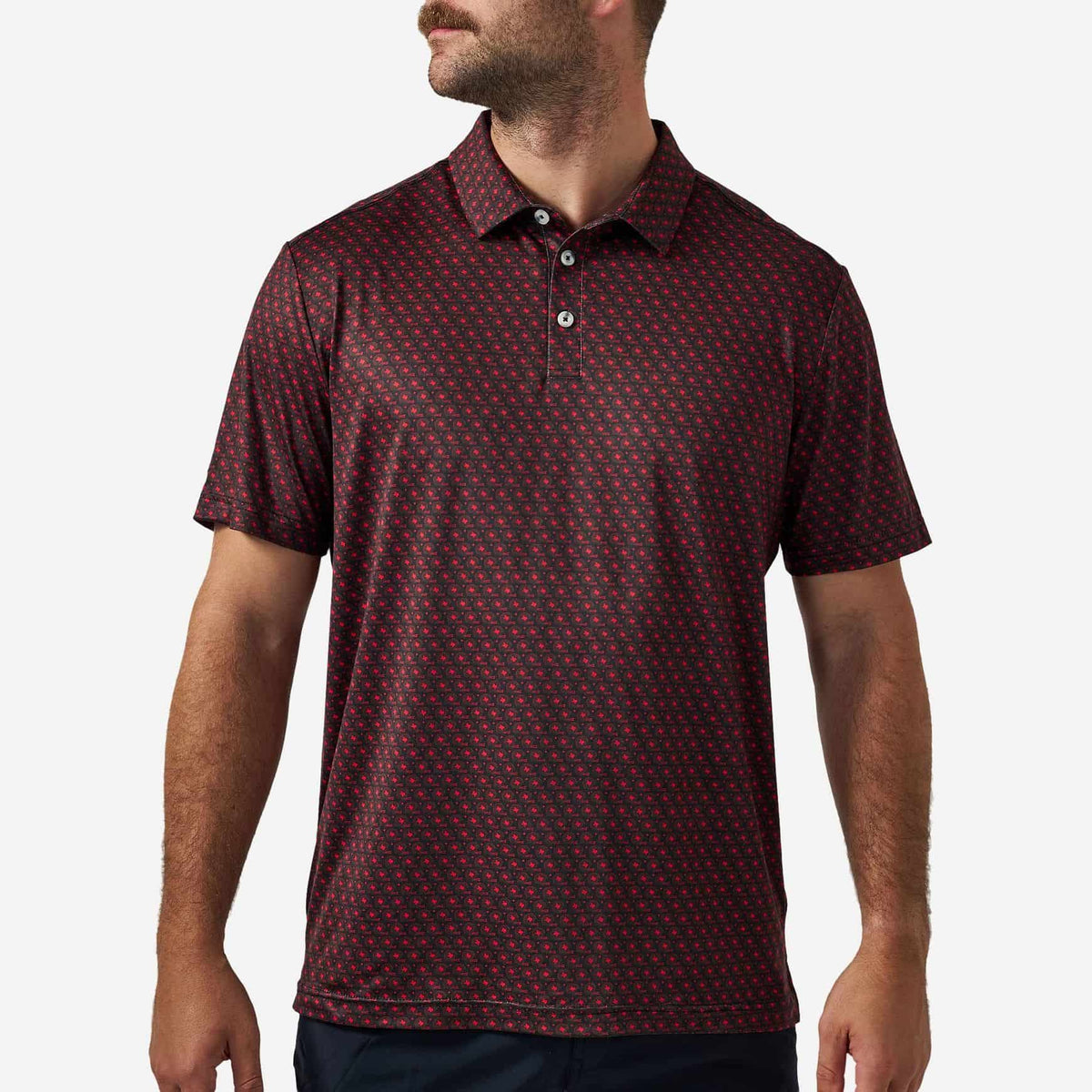 Performance Polo - Vintage Helmets - Black and Red