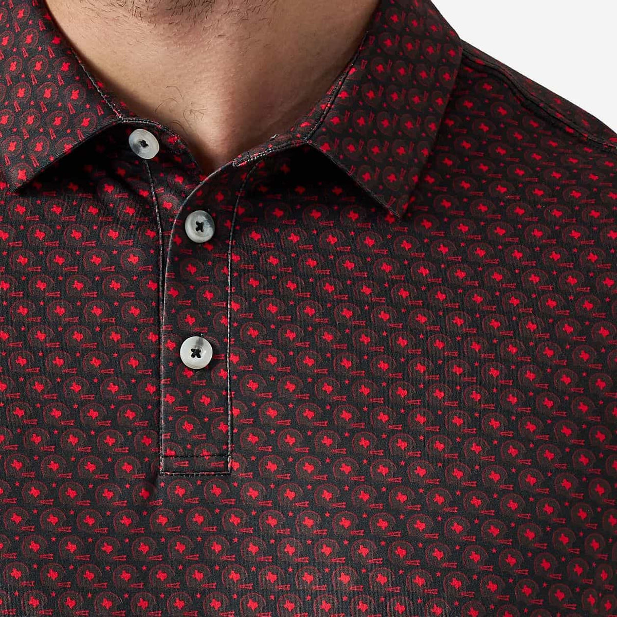 Performance Polo - Vintage Helmets - Black and Red