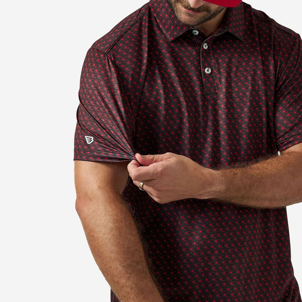 Performance Polo - Vintage Helmets - Black and Red