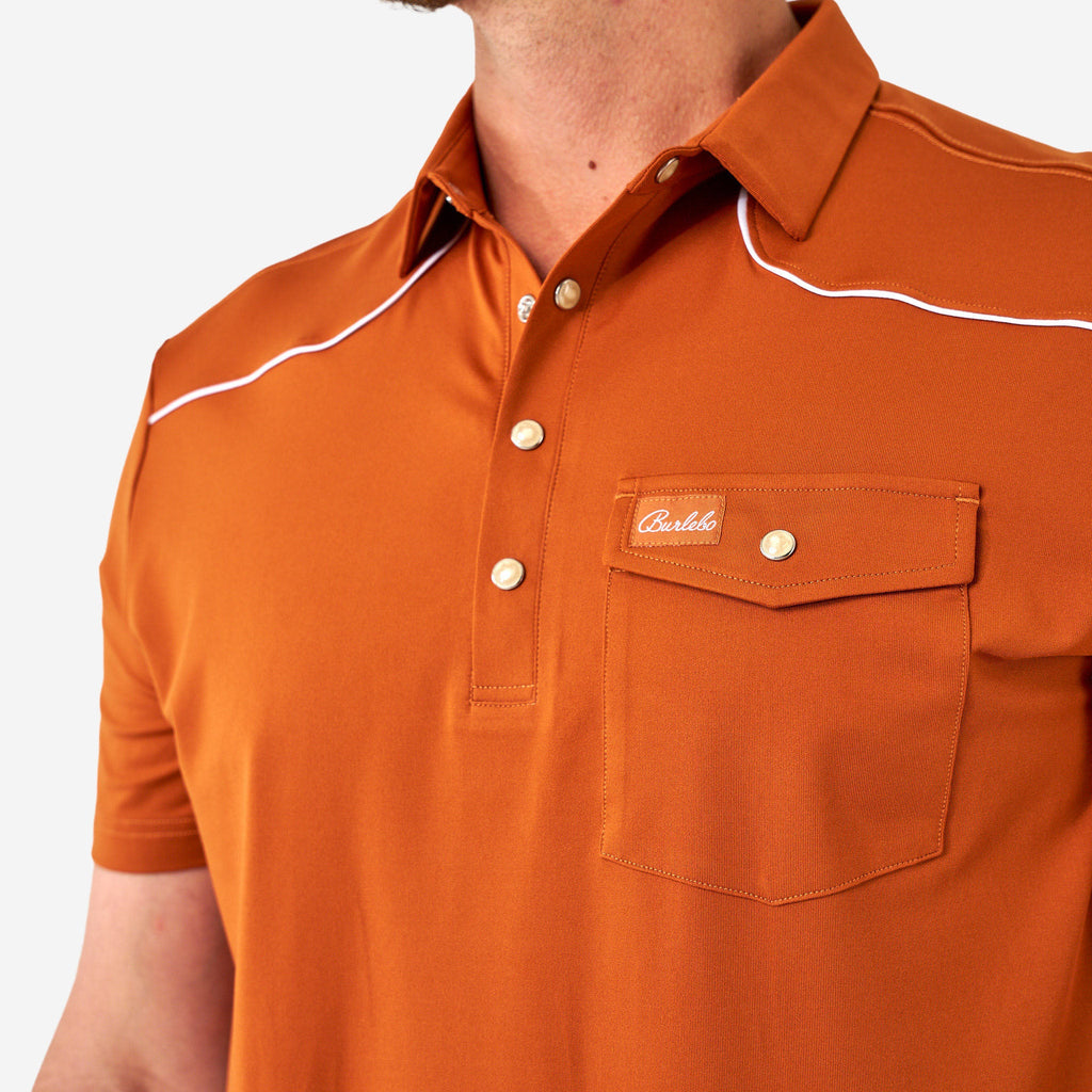 Pearl Snap Performance Polo - Orange