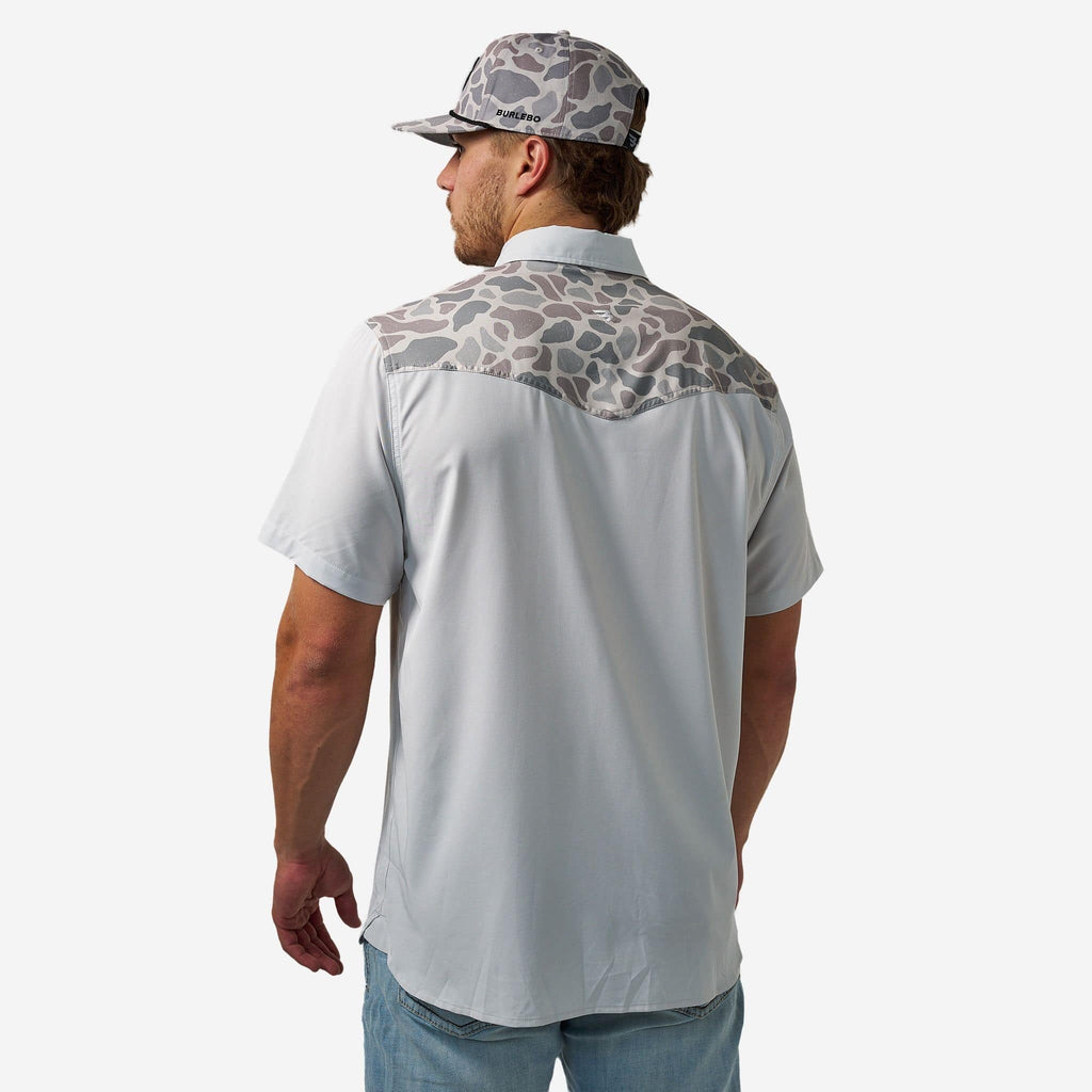 Performance Western Shirt - Bird SZN - Light Grey & Classic Deer Camo