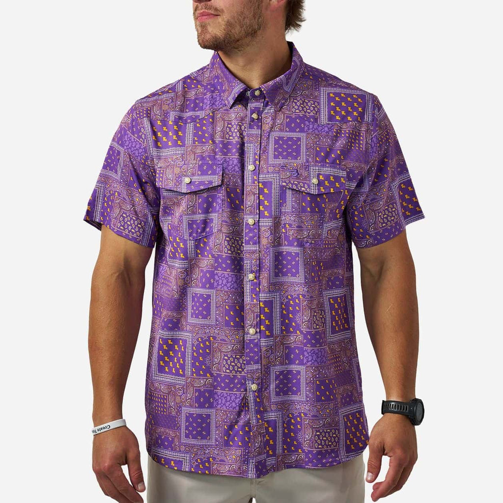 Performance Western Shirt - Louisiana Paisley - Purple
