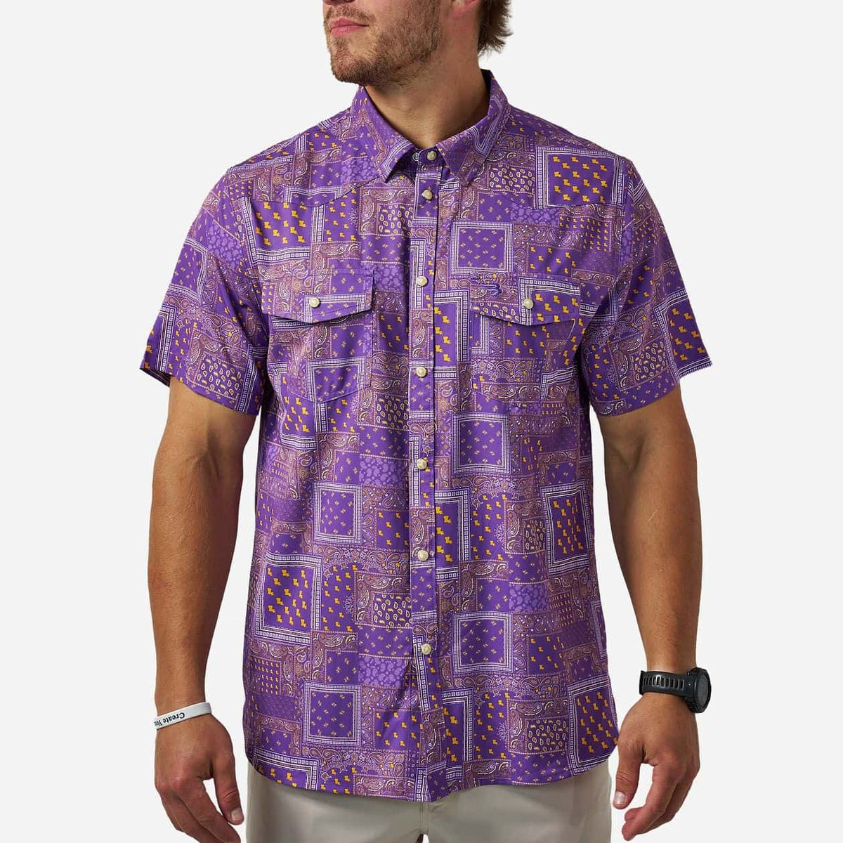 Performance Western Shirt - Louisiana Paisley - Purple