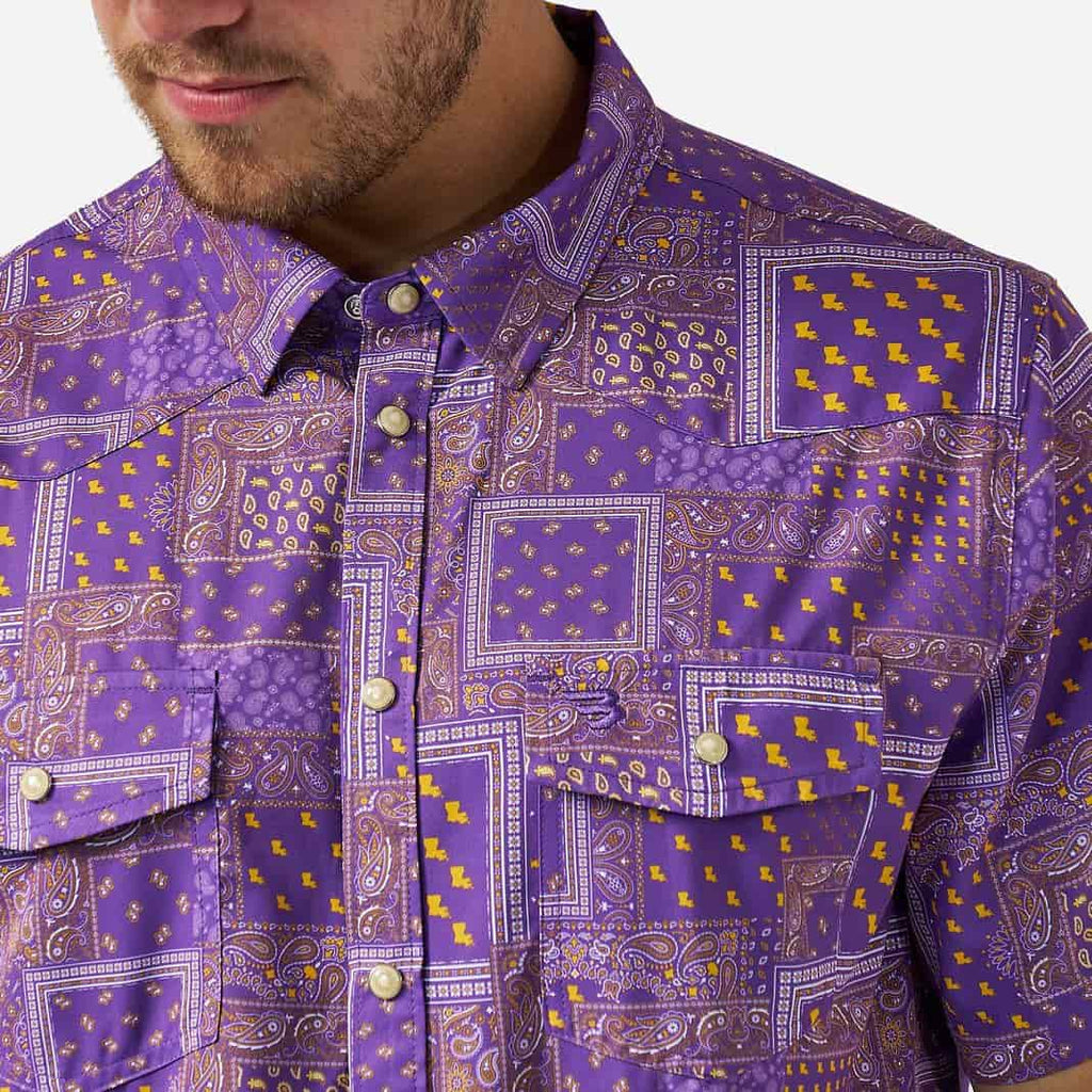 Performance Western Shirt - Louisiana Paisley - Purple
