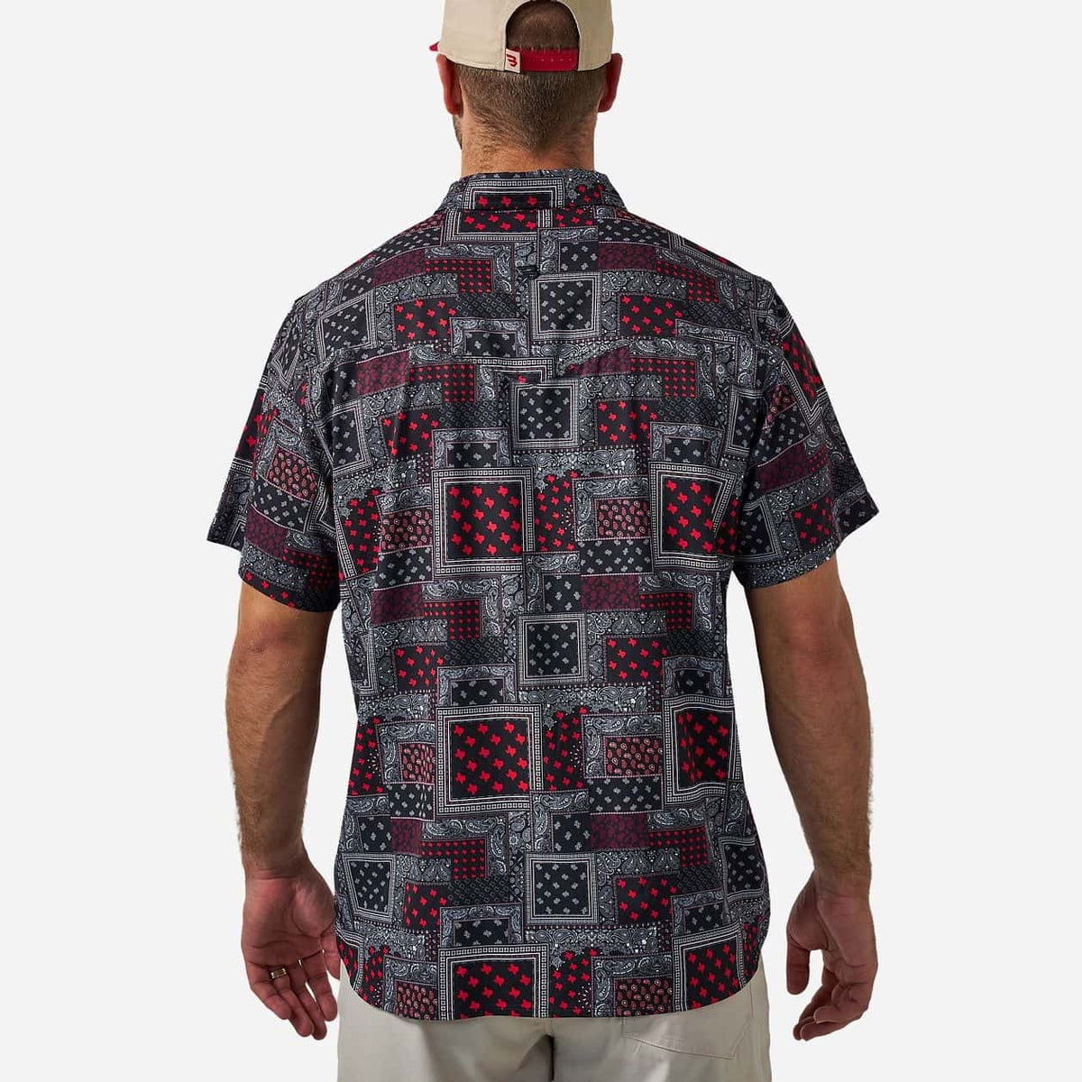 Performance Western Shirt - Texas Paisley - Black and Red