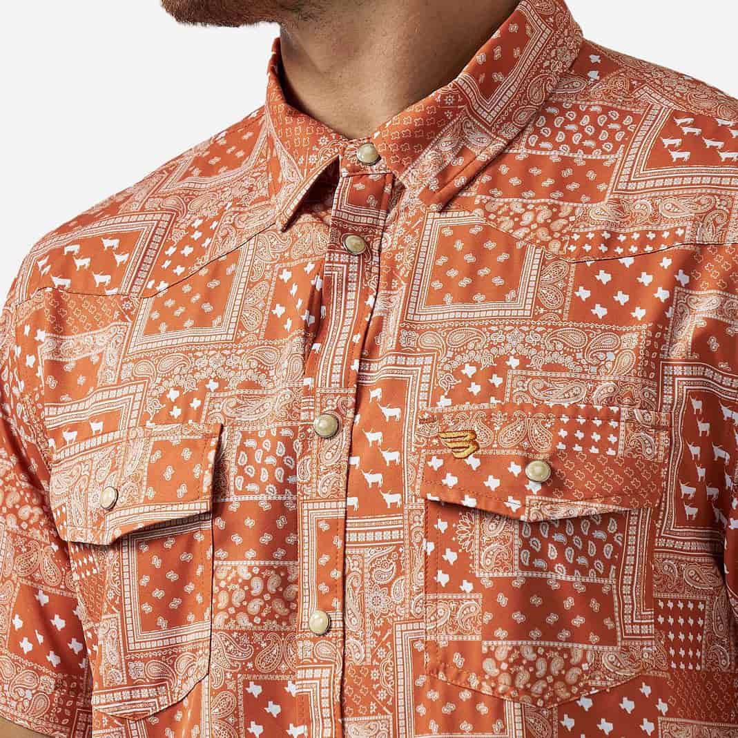Performance Western Shirt - Texas Paisley - Orange