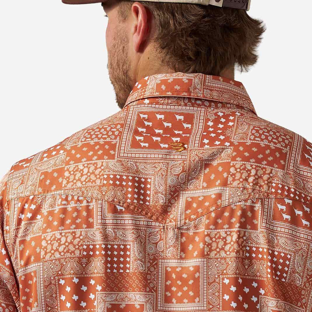 Performance Western Shirt - Texas Paisley - Orange