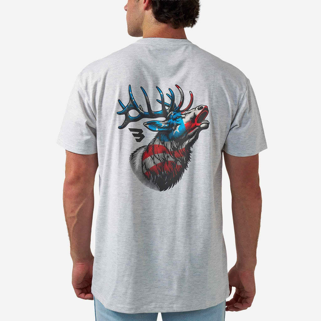 Short Sleeve Tee - American Elk - Ash Grey
