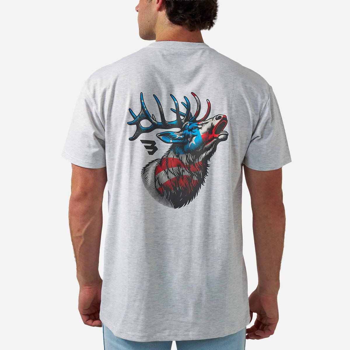 Short Sleeve Tee - American Elk - Ash Grey