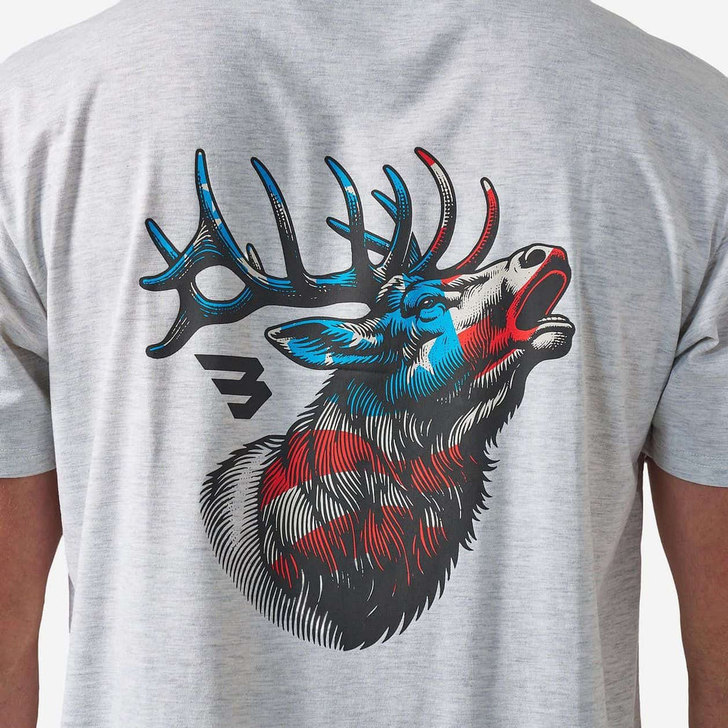 Short Sleeve Tee - American Elk - Ash Grey