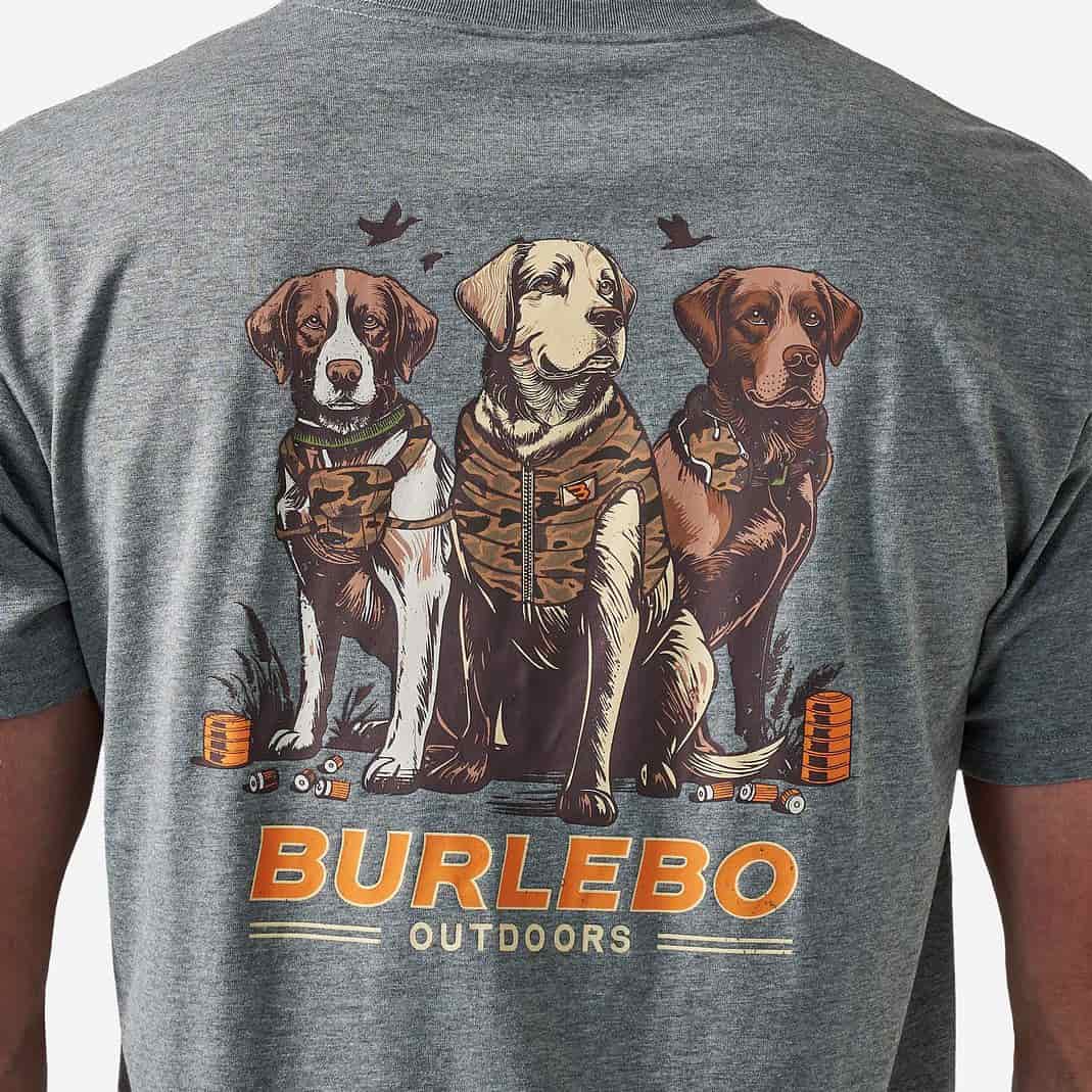 Short Sleeve Tee - Camo Duck Dogs - Dark Heather Grey