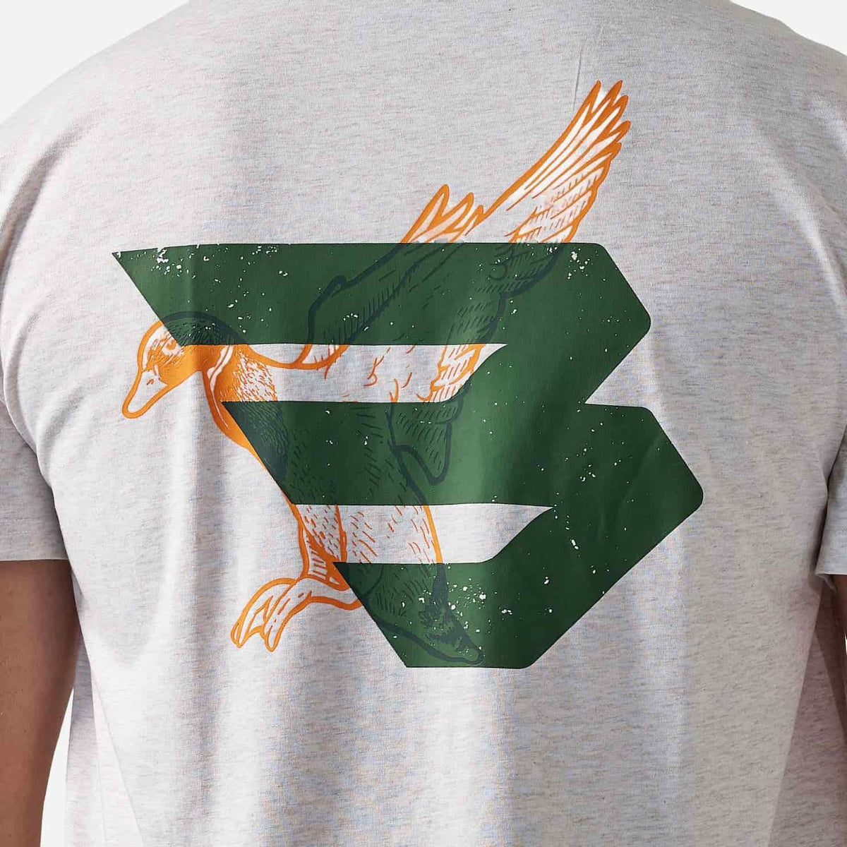 Short Sleeve Tee - Duck Flying B - Green Logo - Oatmeal