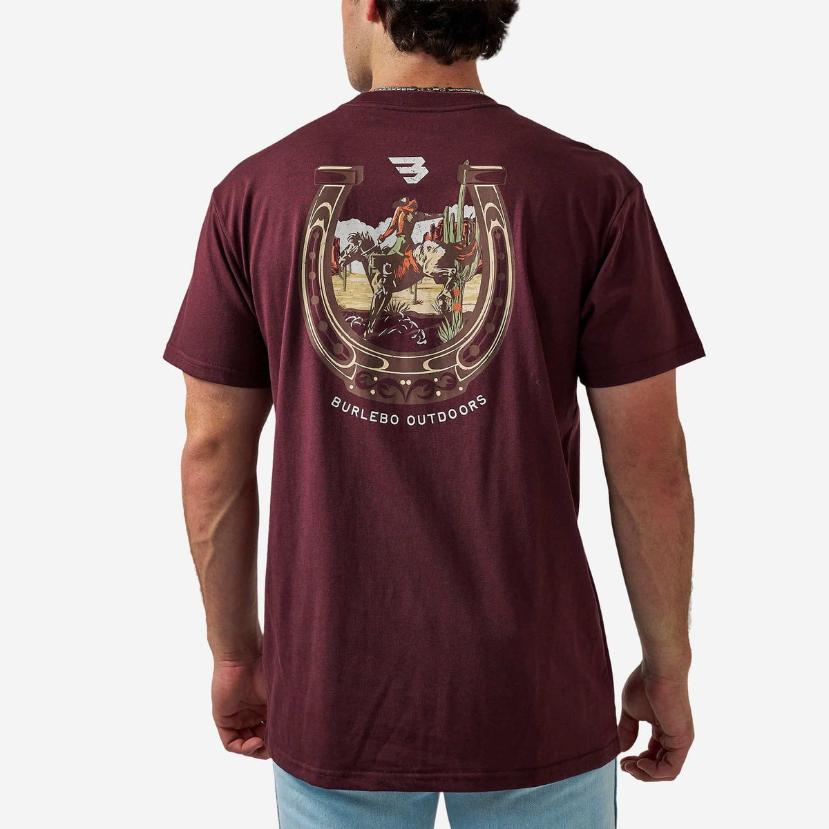 Short Sleeve Tee - Horseshoe - Maroon