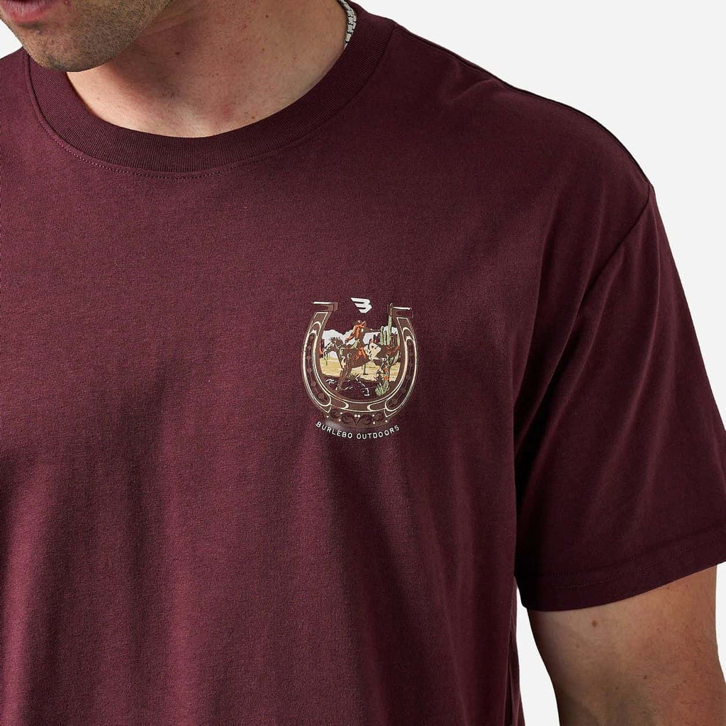Short Sleeve Tee - Horseshoe - Maroon