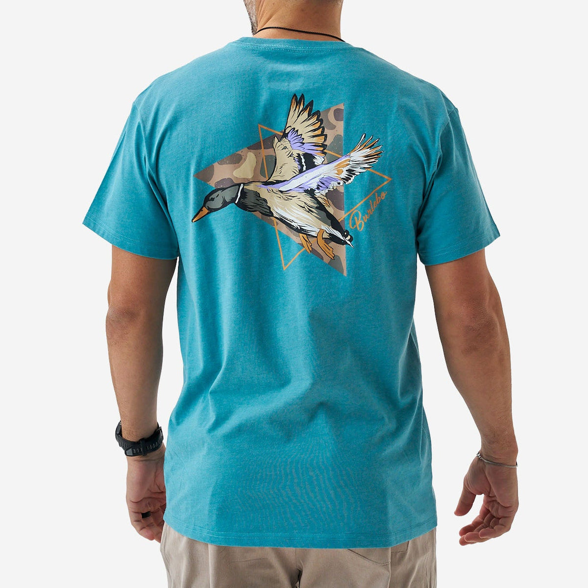 Short Sleeve Tee - Pintail Triangle Duck - Cyan