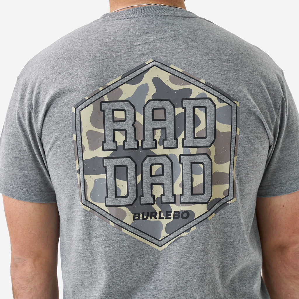 Short Sleeve Tee - Rad Dad Deer Camo - Dark Heather Grey