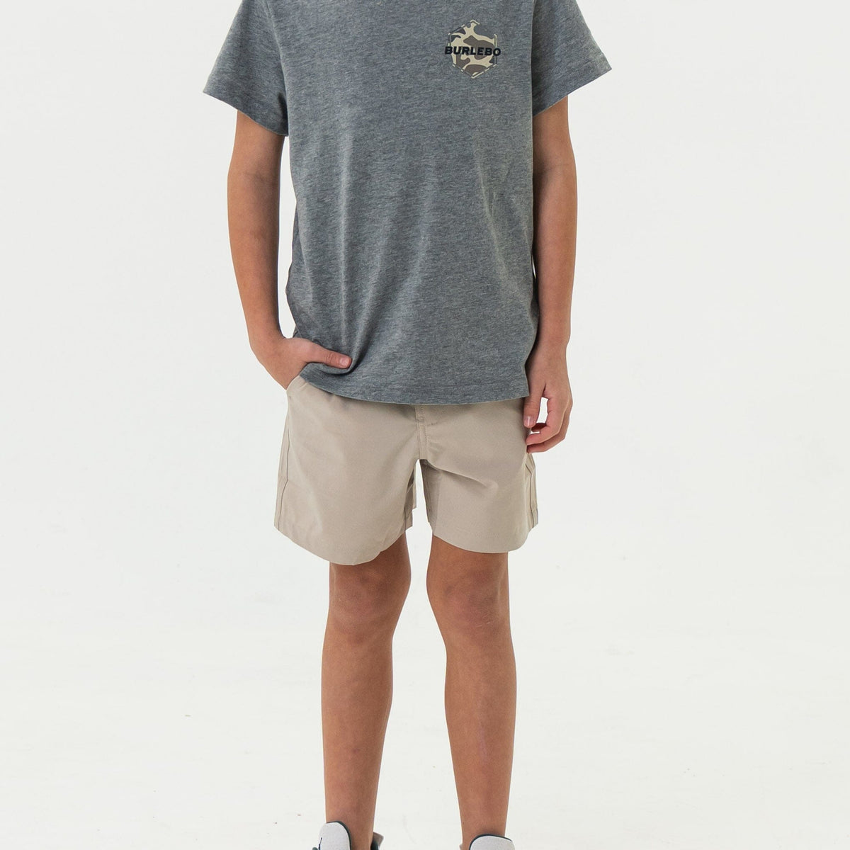 Youth Everyday Short - Light Khaki - American Flag Pocket