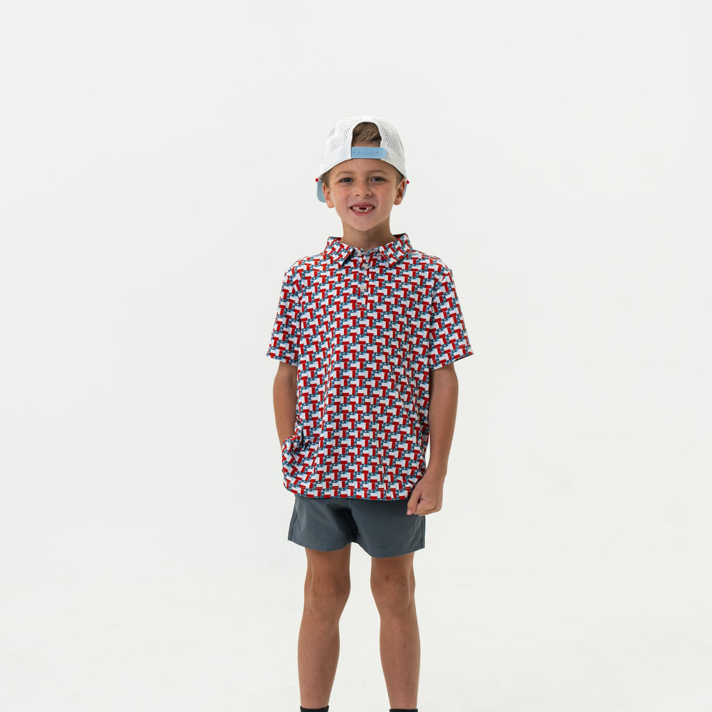 Youth Performance Polo - Texas Flag