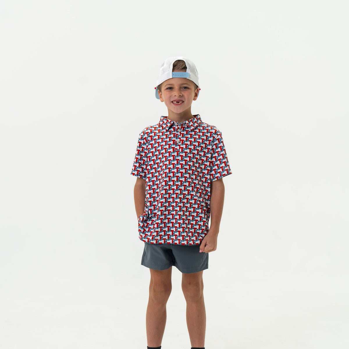Youth Performance Polo - Texas Flag