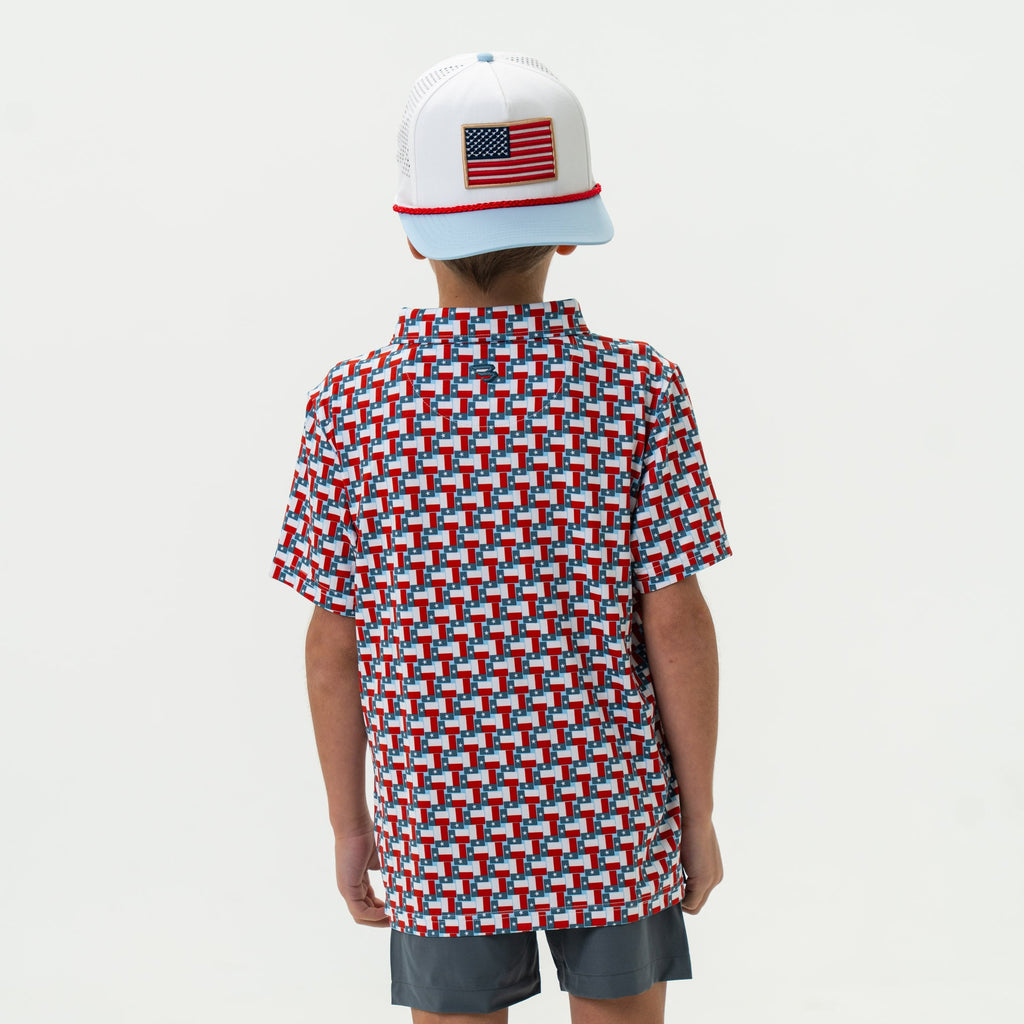 Youth Performance Polo - Texas Flag