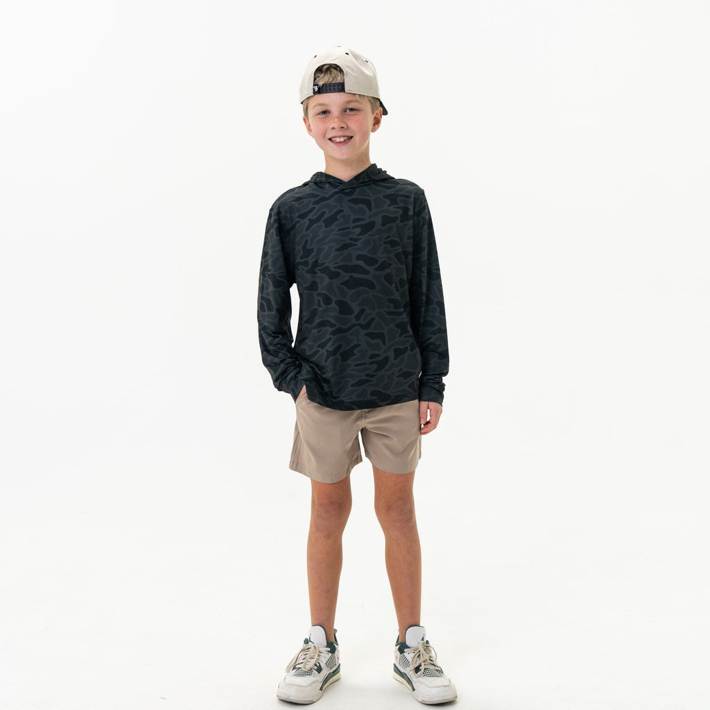 Youth Performance Hoodie - Black Camo