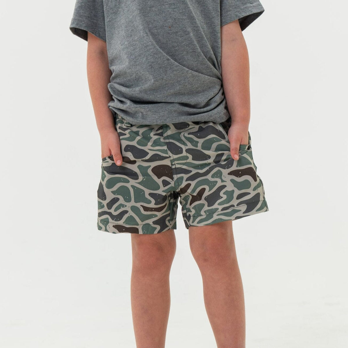 Youth Everyday Short - Retro Duck Camo - Grey Pocket