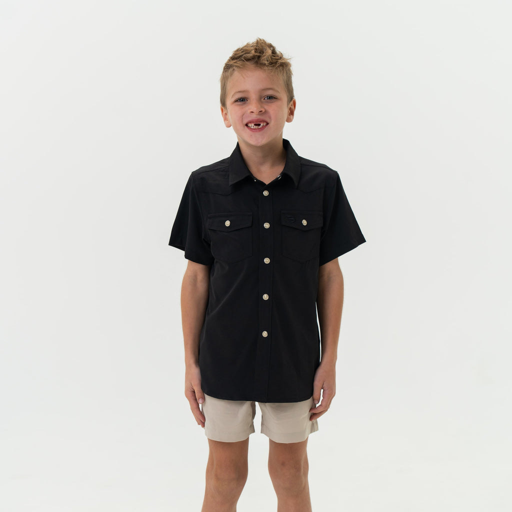 Father and Son Bundle - Performance Western Shirt - Black