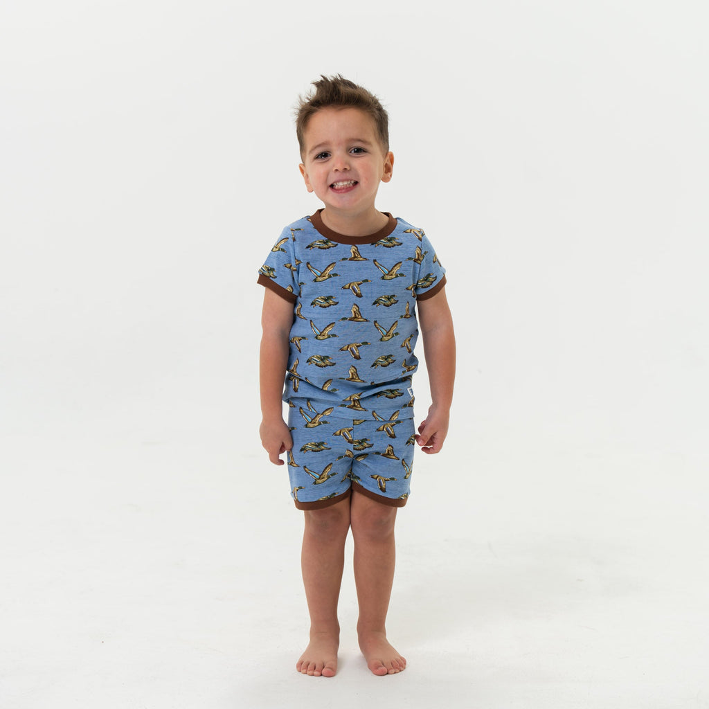 Youth Sleep Short Set- Jumbo Mallards Blue