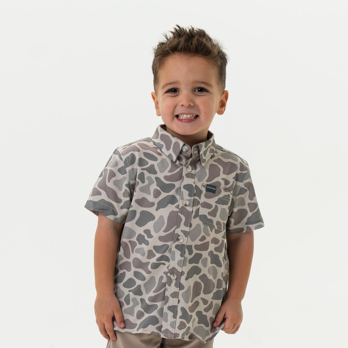 Youth Performance Button Up - Classic Deer Camo