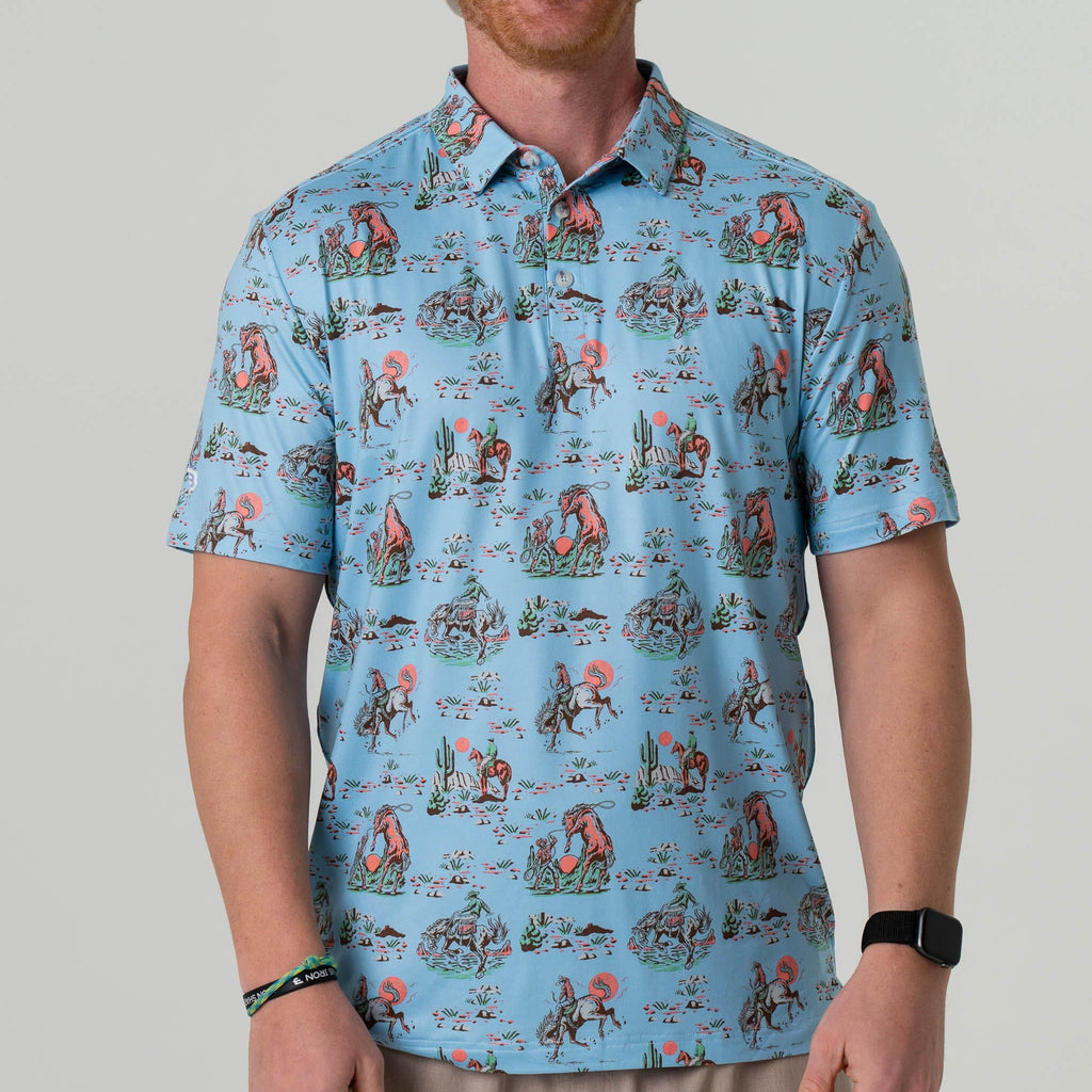 Performance Polo - Cowboy Up Blue