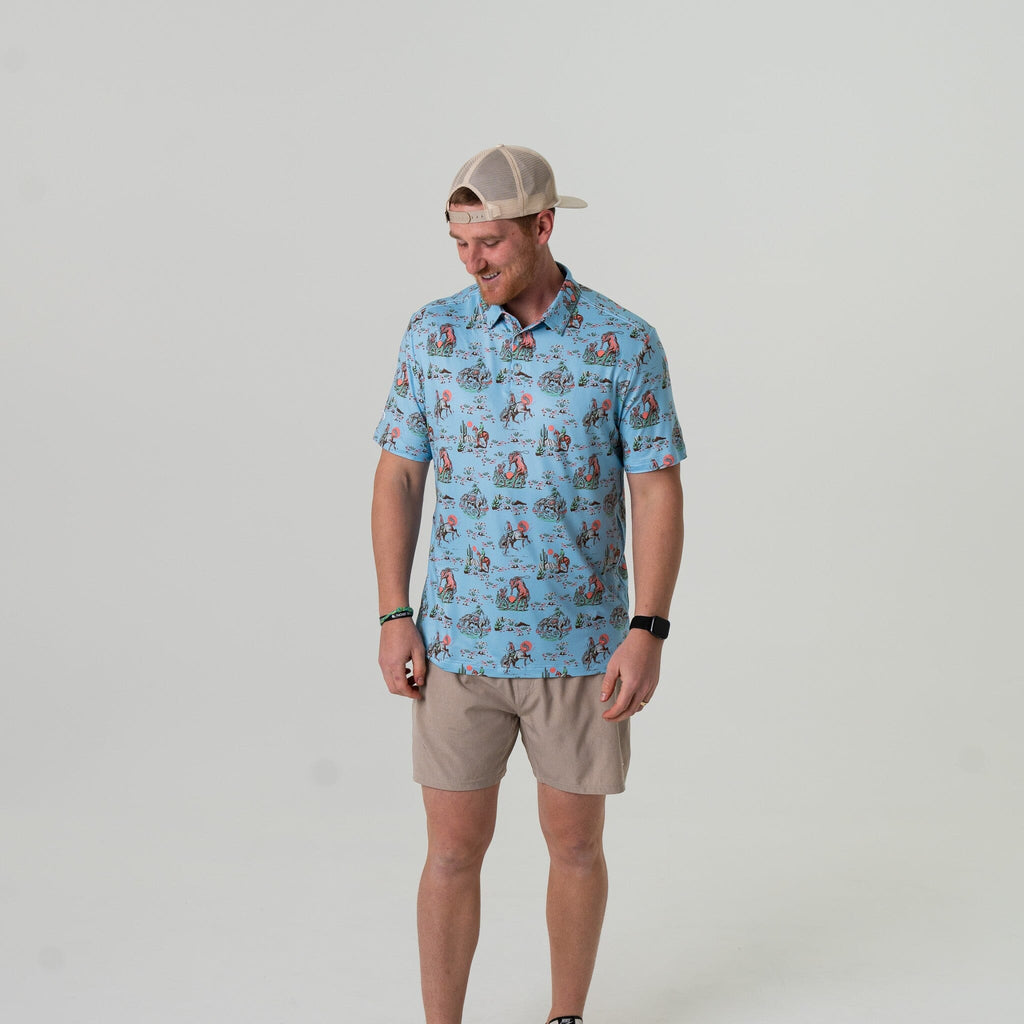 Performance Polo - Cowboy Up Blue