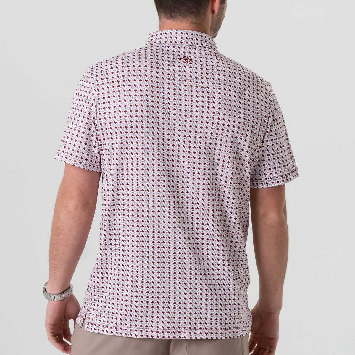 Performance Polo - Texas - White & Maroon