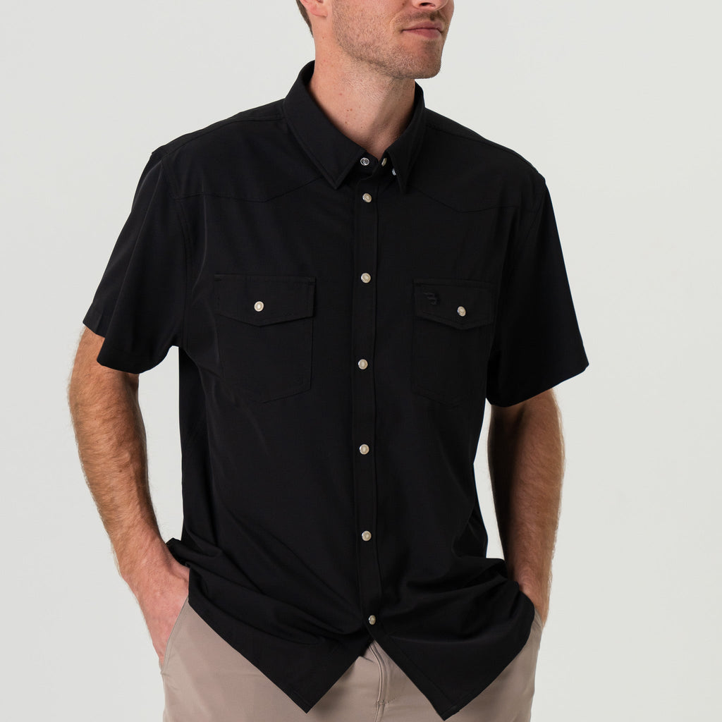 Father and Son Bundle - Performance Western Shirt - Black