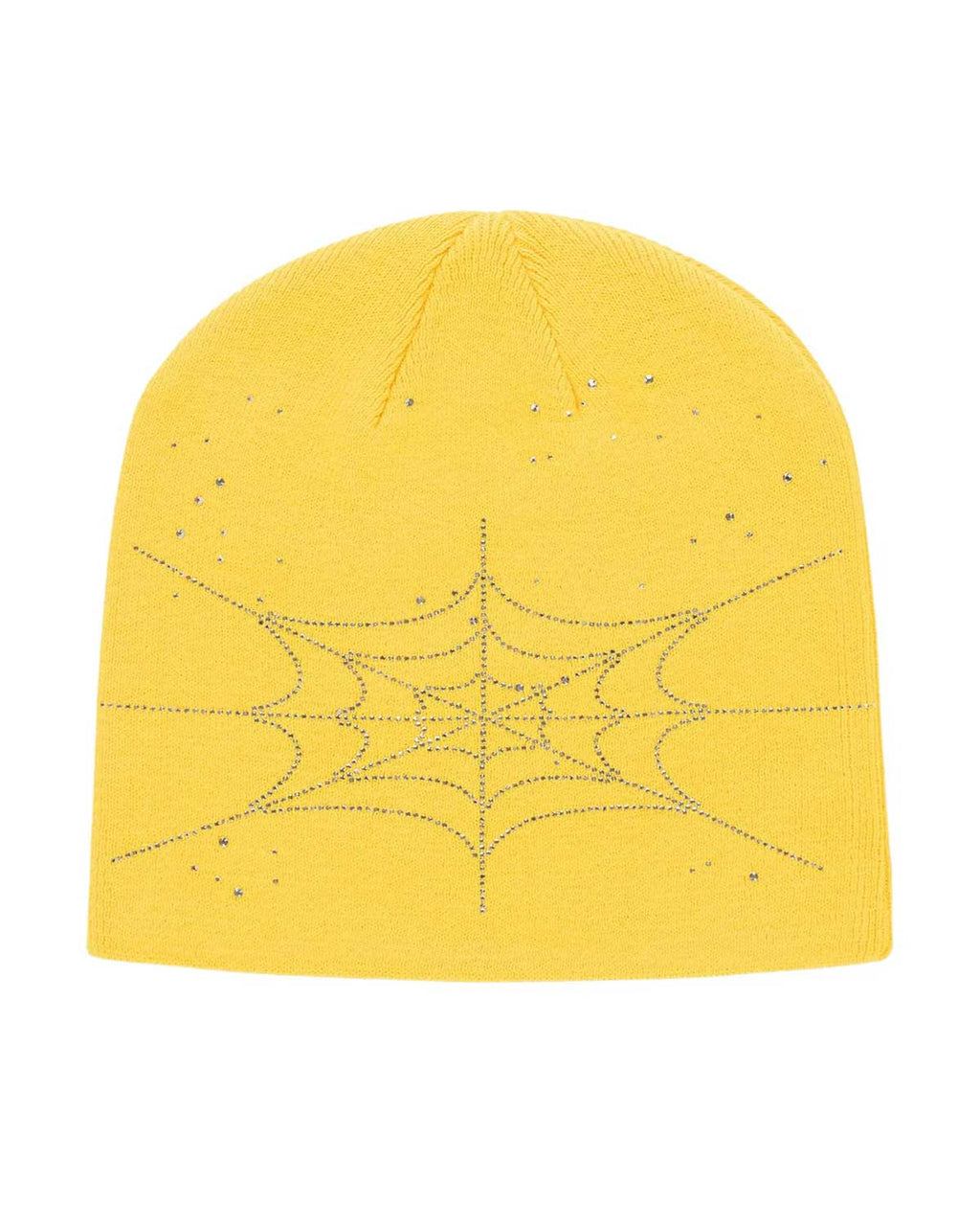 Sp5der Rhinestone Silk Skully Yellow