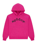 Sp5der Webstone AOP Rhinestone Hoodie Pink
