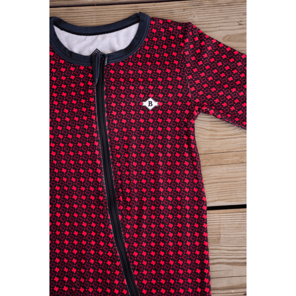 Baby Zip Up - Texas - Black & Red