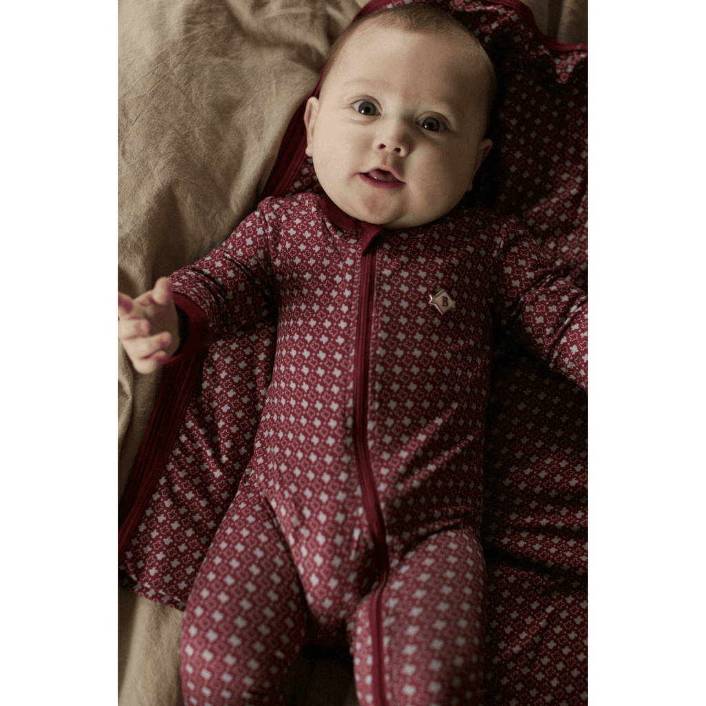Baby Zip Up - Texas - Maroon & Grey