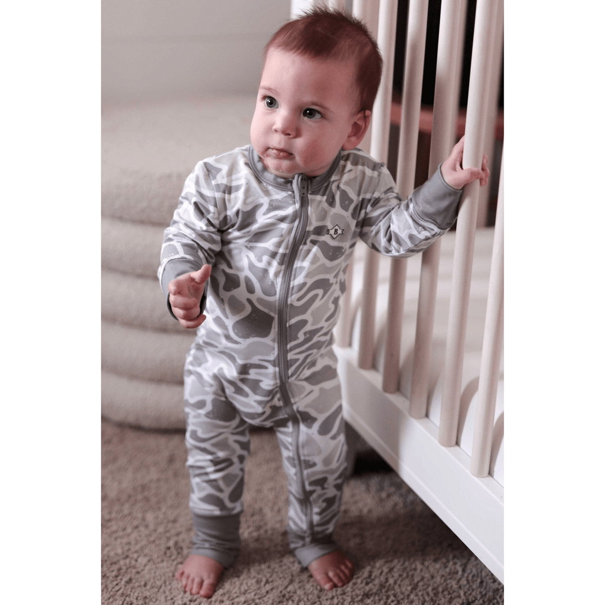 Baby Zip Up - White Camo