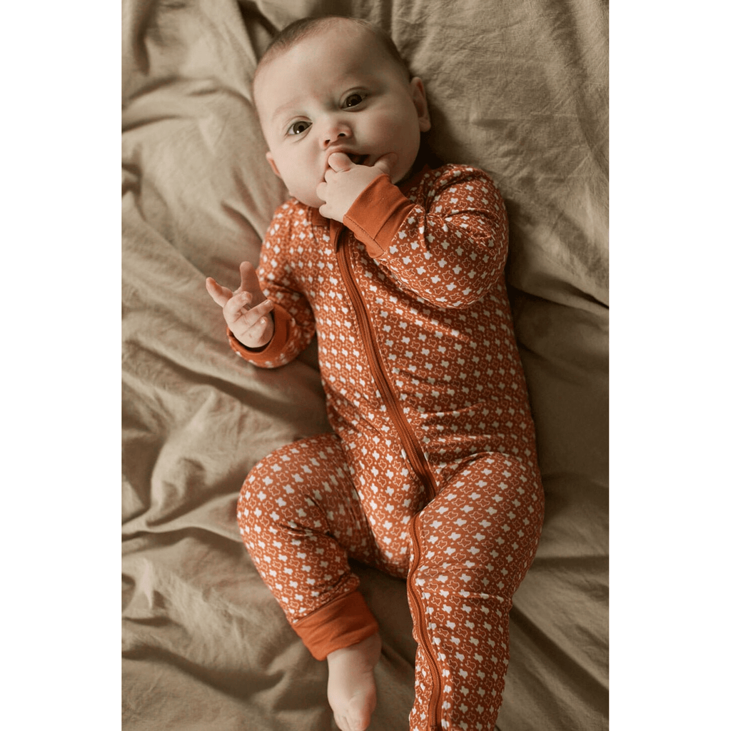 Baby Zip Up - Texas - Orange & White