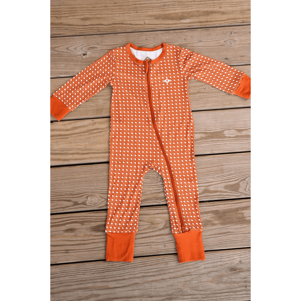 Baby Zip Up - Texas - Orange & White