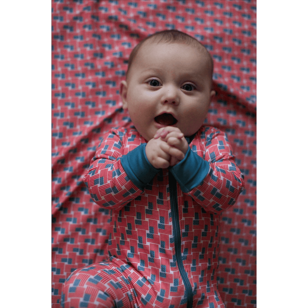 Baby Zip Up - American Flag Print