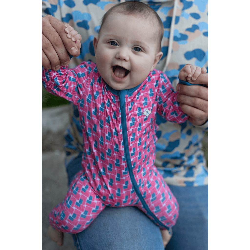 Baby Zip Up - American Flag Print