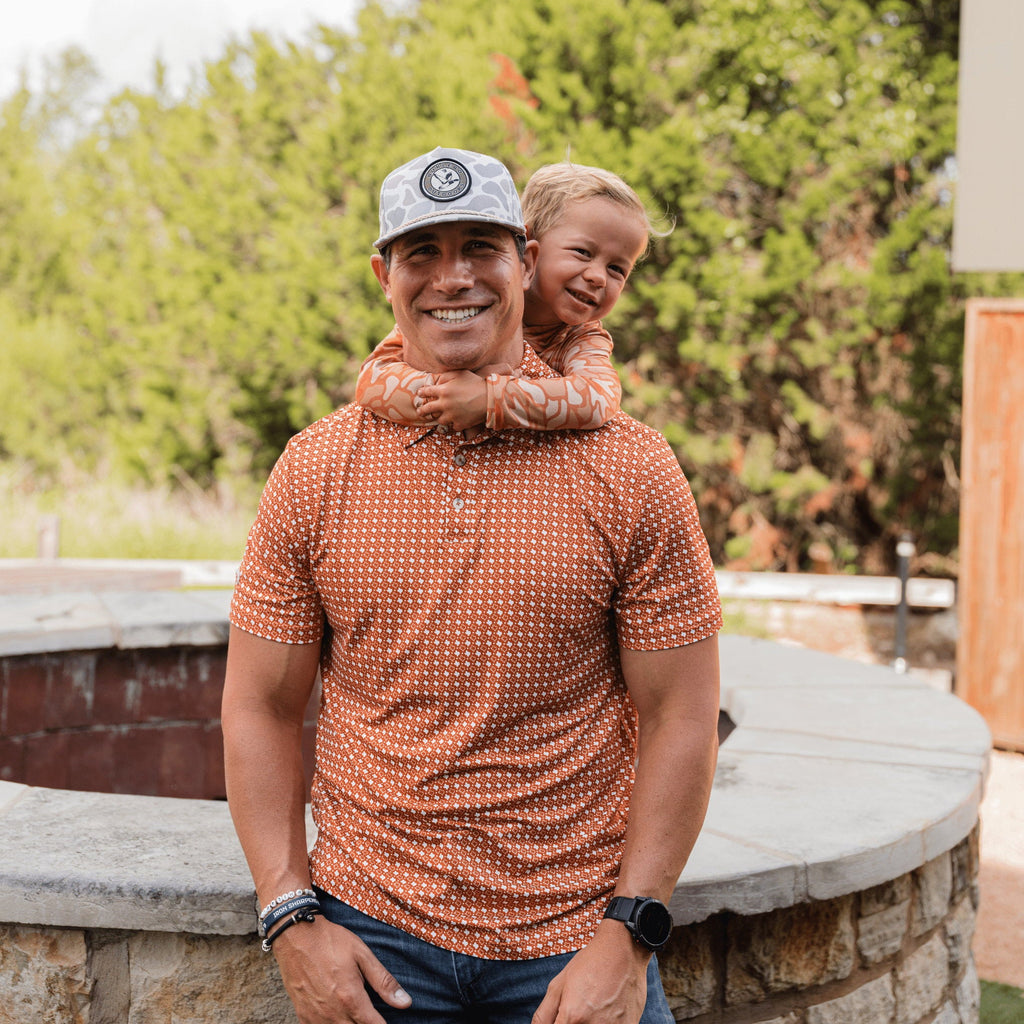 Performance Polo - Texas - Orange & White