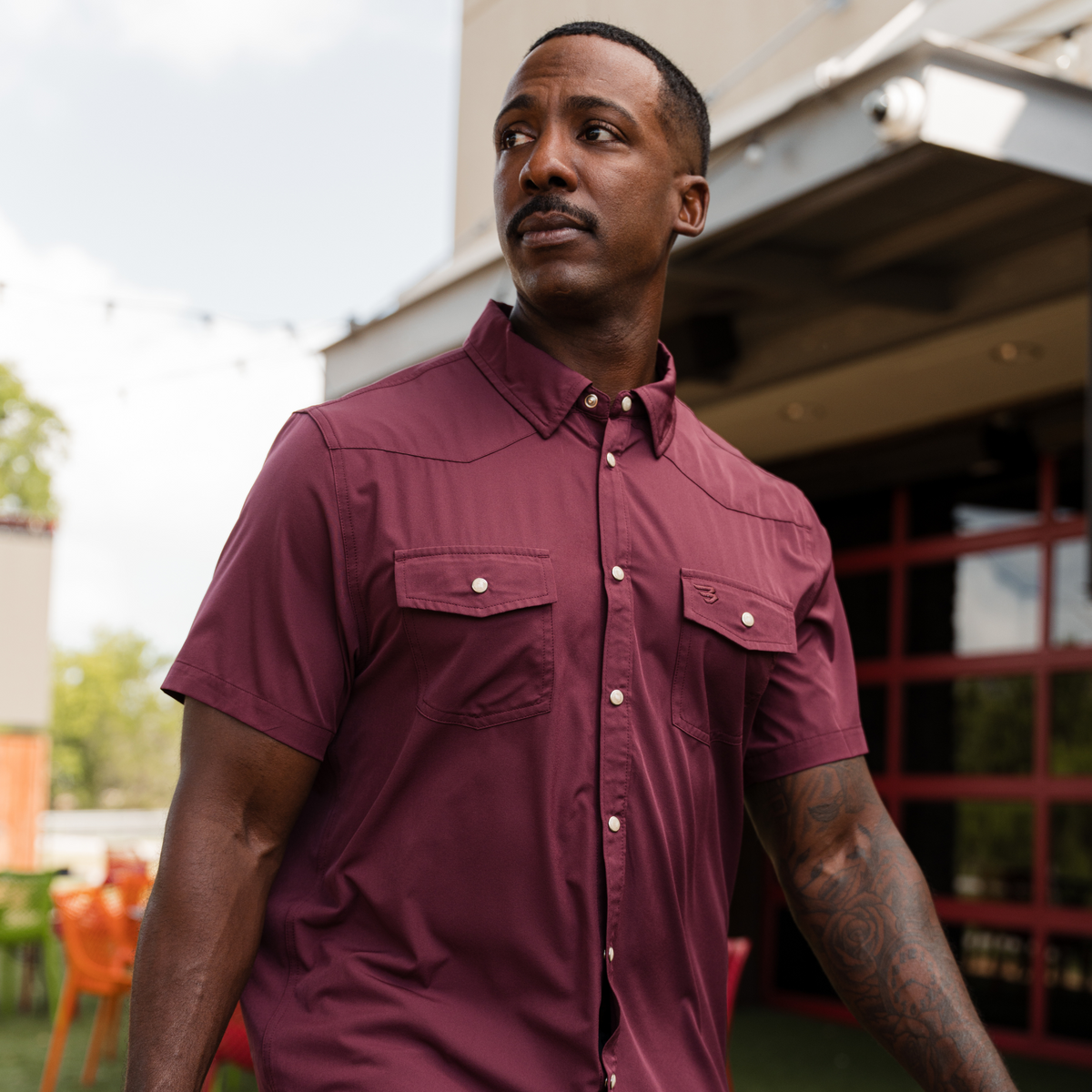 Performance Western Shirt - Maroon