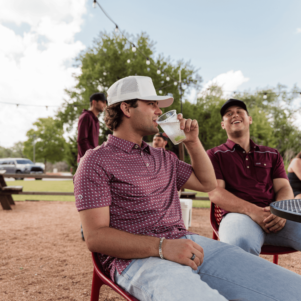 Performance Polo - Texas - Maroon & Grey